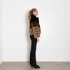 Maliparmi Black Dark Brown Light Brown Short Faux Fur Jacket