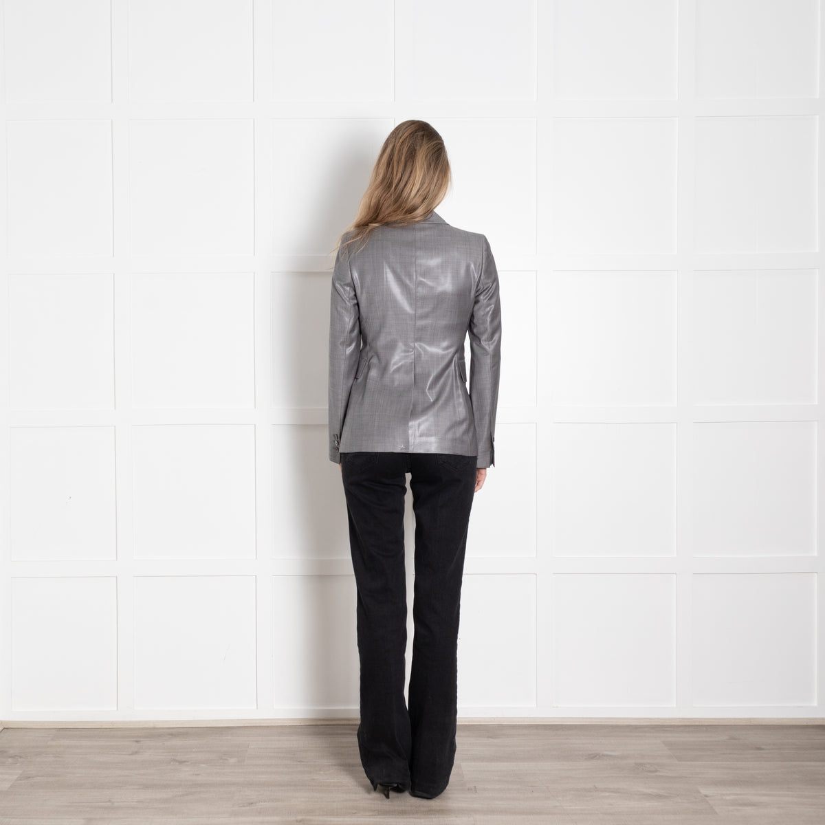 Joseph Grey Shiny Finish Fine Wool Blazer Jacket