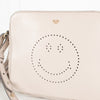 Anya Hindmarch Taupe Perforated Smiley Face Crossbody Bag