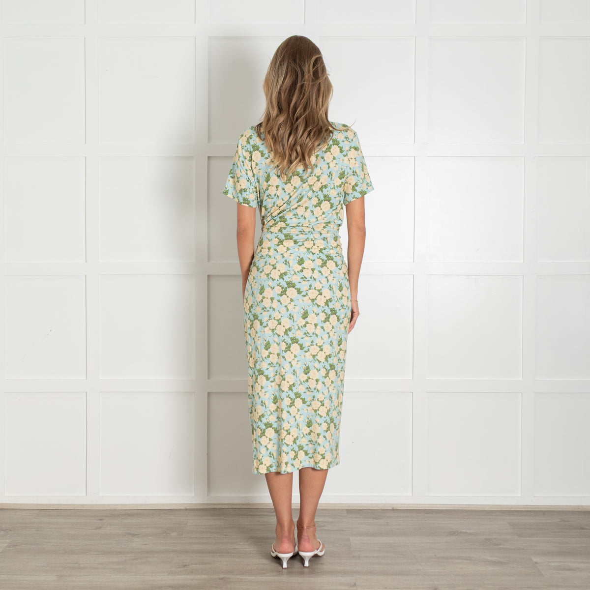 Les Reveries Blue Floral Stretch Jersey Dress