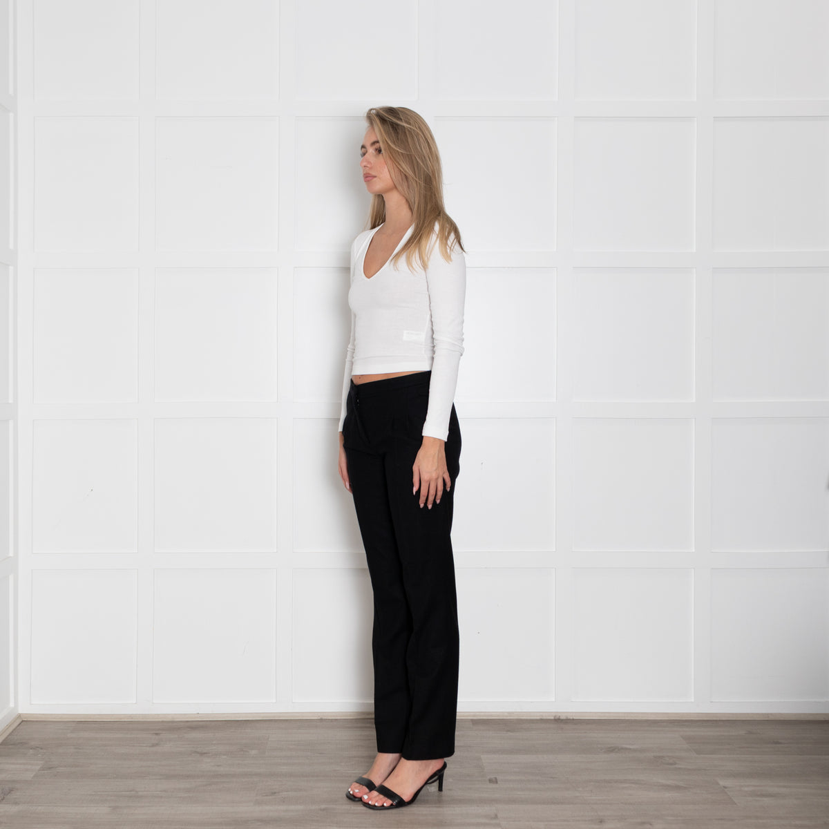 Sonia Rykiel Black Wool Straight Leg Trousers