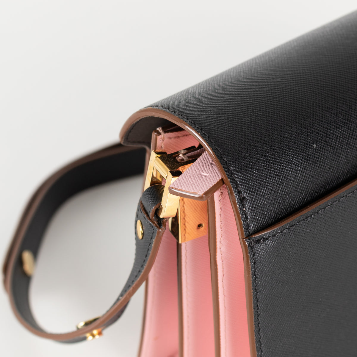 Marni Trunk Pink Colour Black Shoulder Bag
