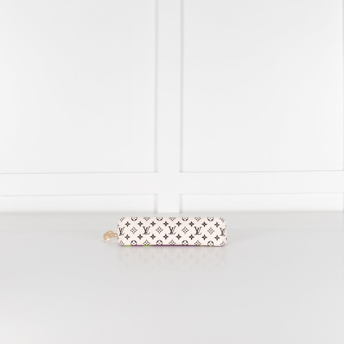 Louis Vuitton Purple Lime Green Elizabeth Coated Canvas Pencil Pouch
