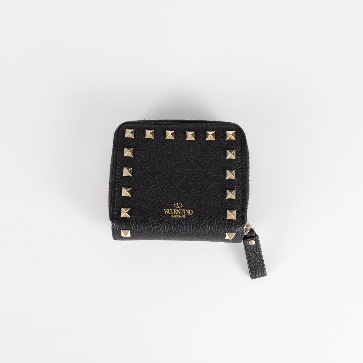 Valentino Grained Rockstud Zip Purse