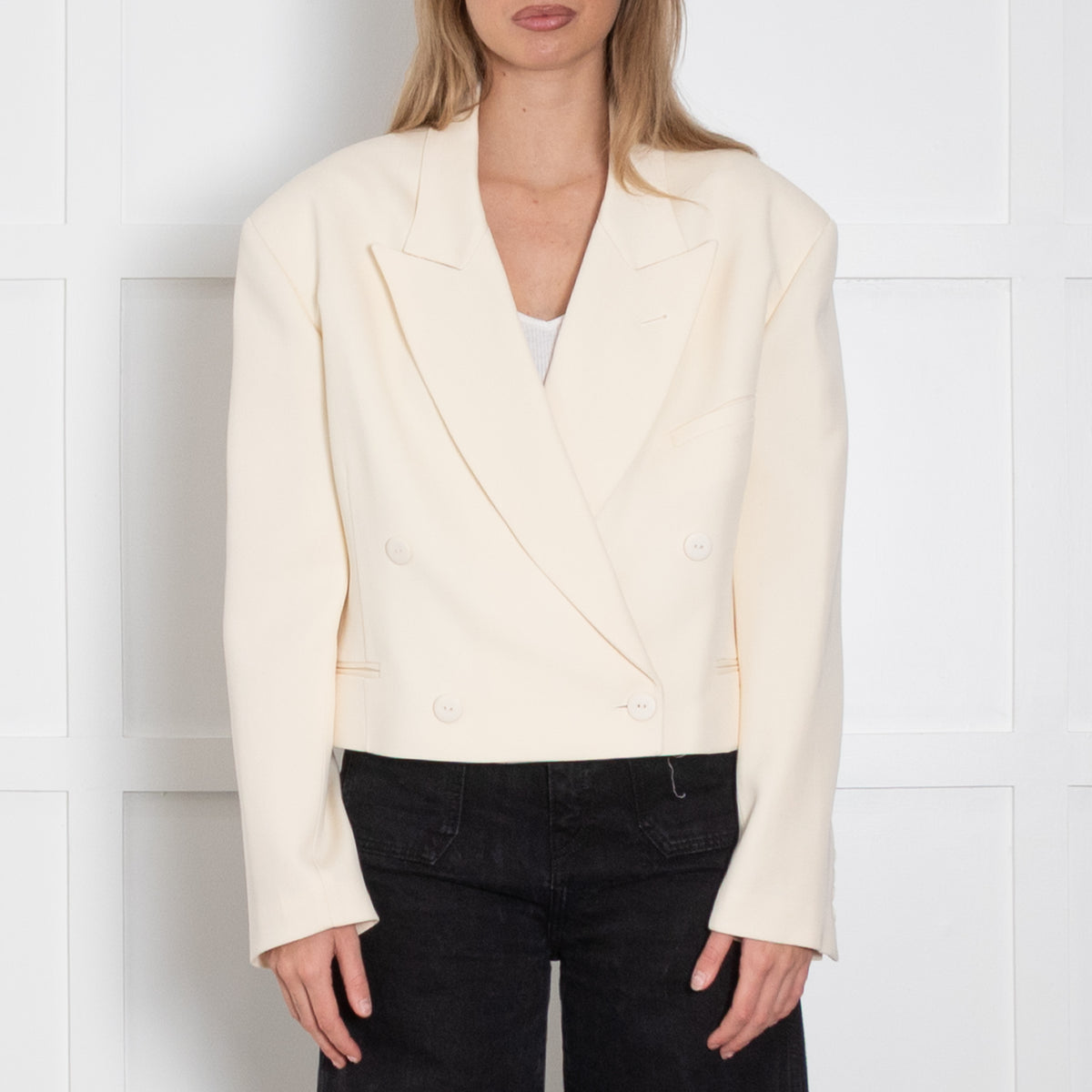 Raey Cream Cropped Jacket