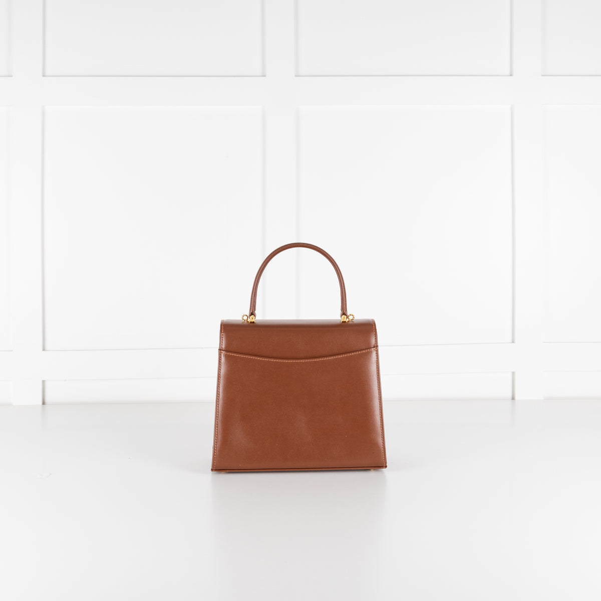 Launer London Brown Traviata Top Handle Handbag