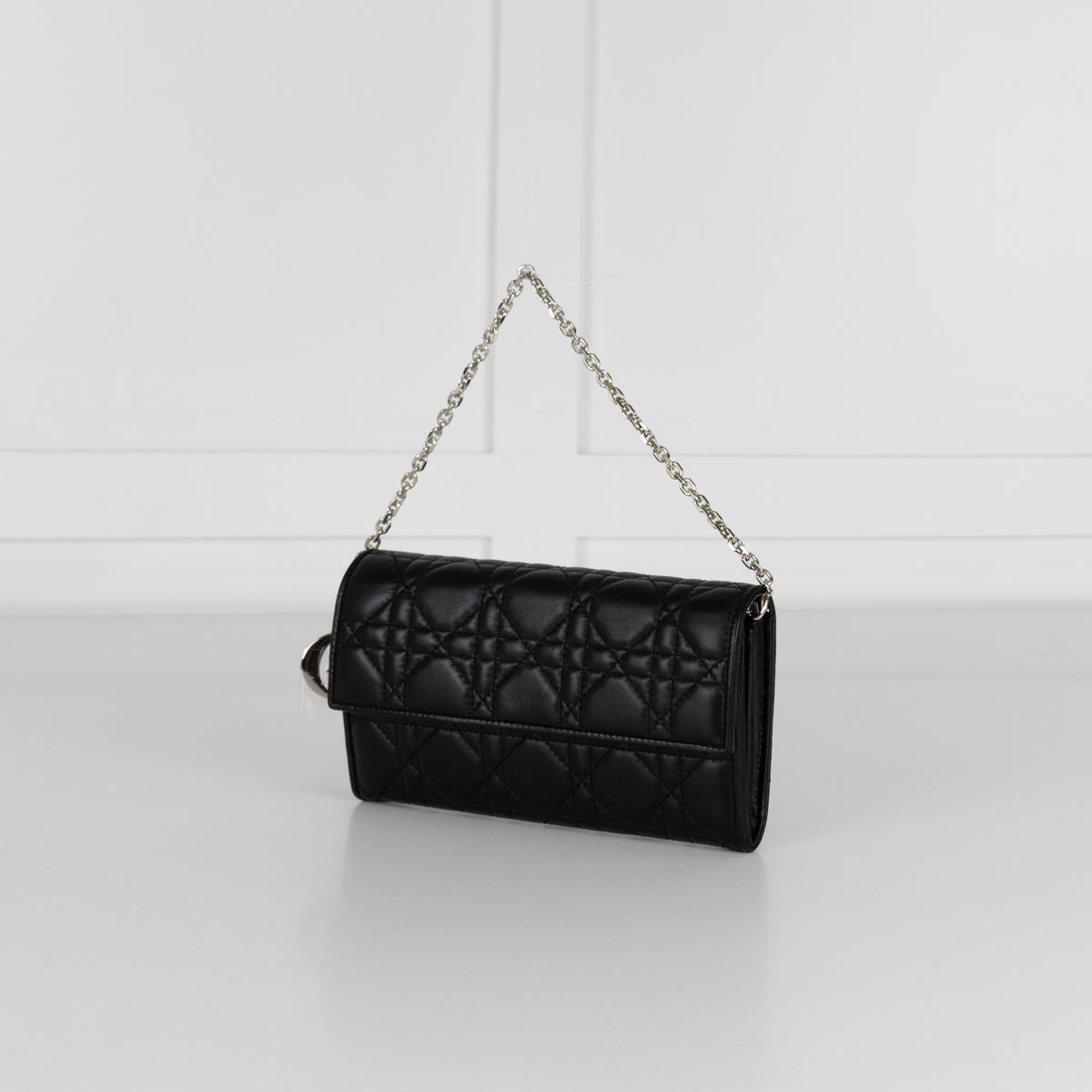 Christian Dior Lady Dior Cannage Wallet with Chain