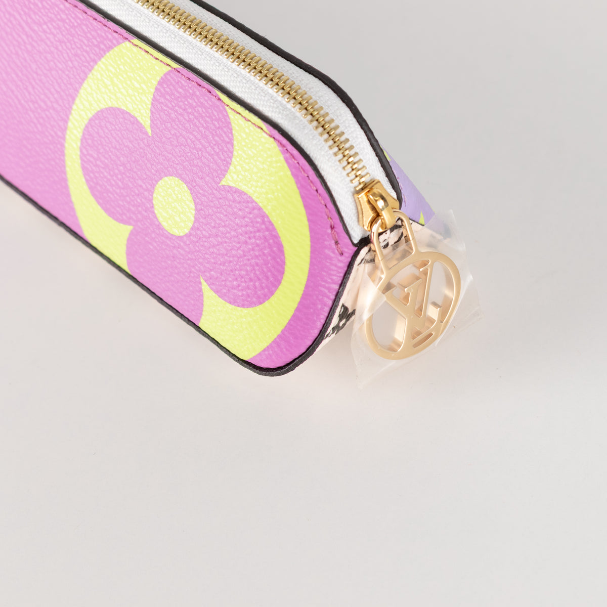 Louis Vuitton Purple Lime Green Elizabeth Coated Canvas Pencil Pouch