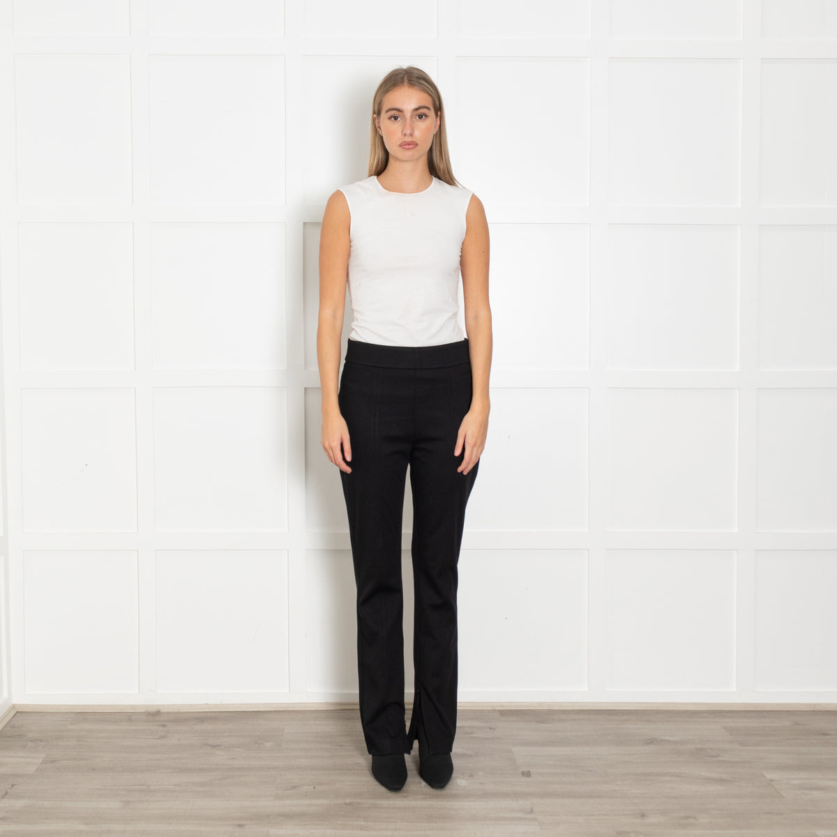 Me + Em Black Side Stripe Slim Leg Trousers