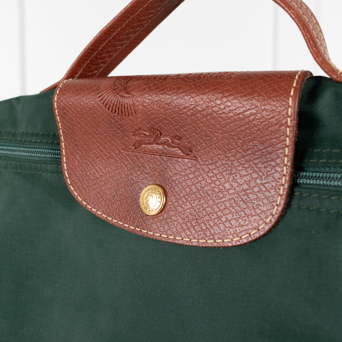 Longchamp Green Le Pilage Laptop Case