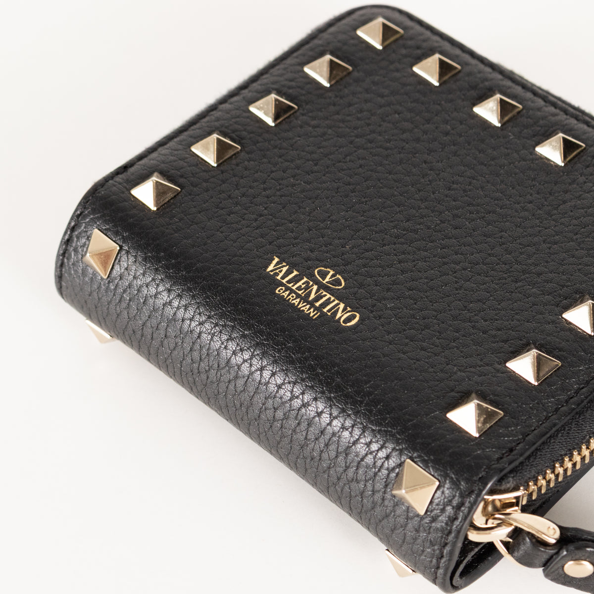 Valentino Grained Rockstud Zip Purse
