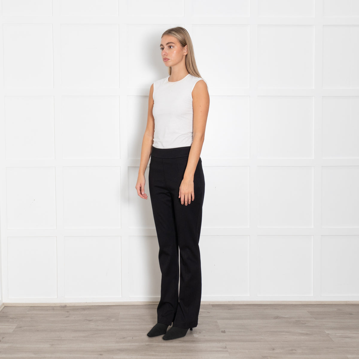 Me + Em Black Trousers With Ankle Zips