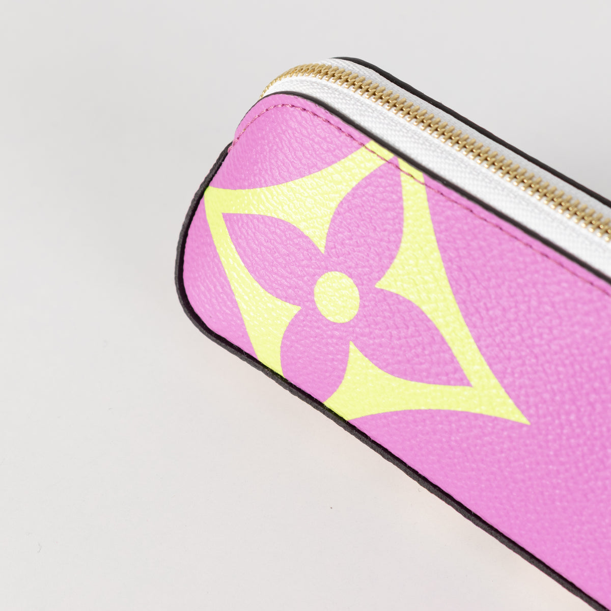 Louis Vuitton Purple Lime Green Elizabeth Coated Canvas Pencil Pouch