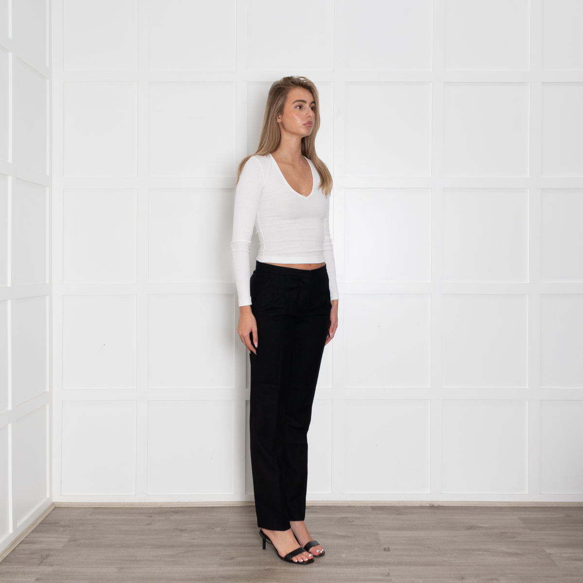 Sonia Rykiel Black Wool Straight Leg Trousers
