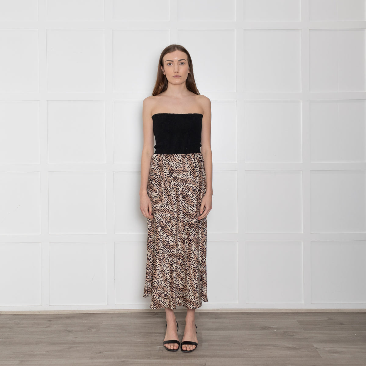 Levete Room Brown Animal Print Elasticated Waist Skirt