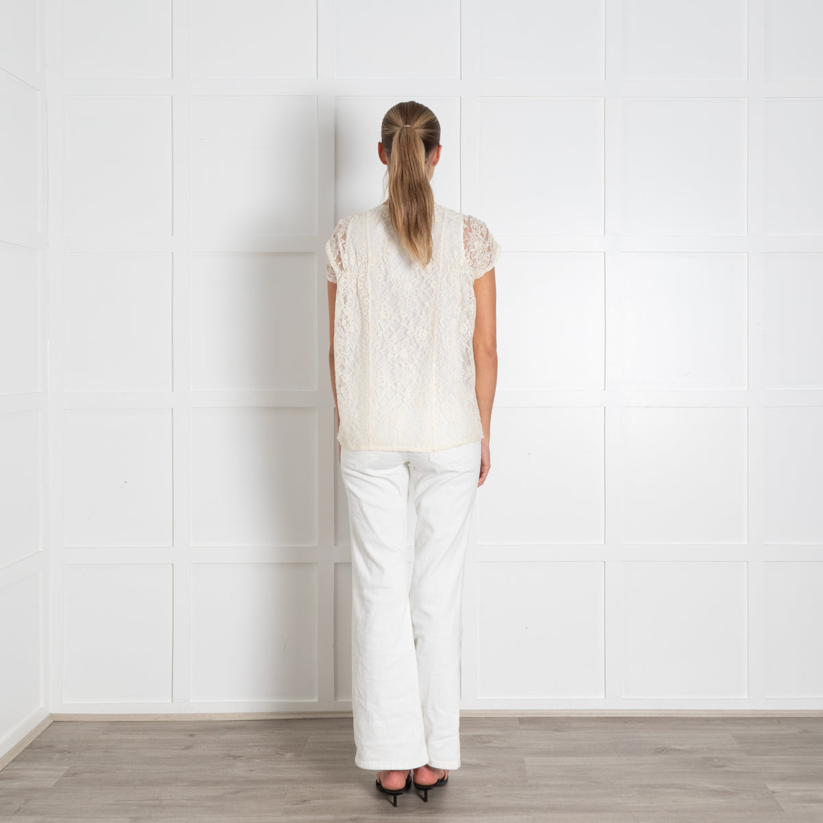 Paul & Joe Sister Cream Lace V-Neck Top