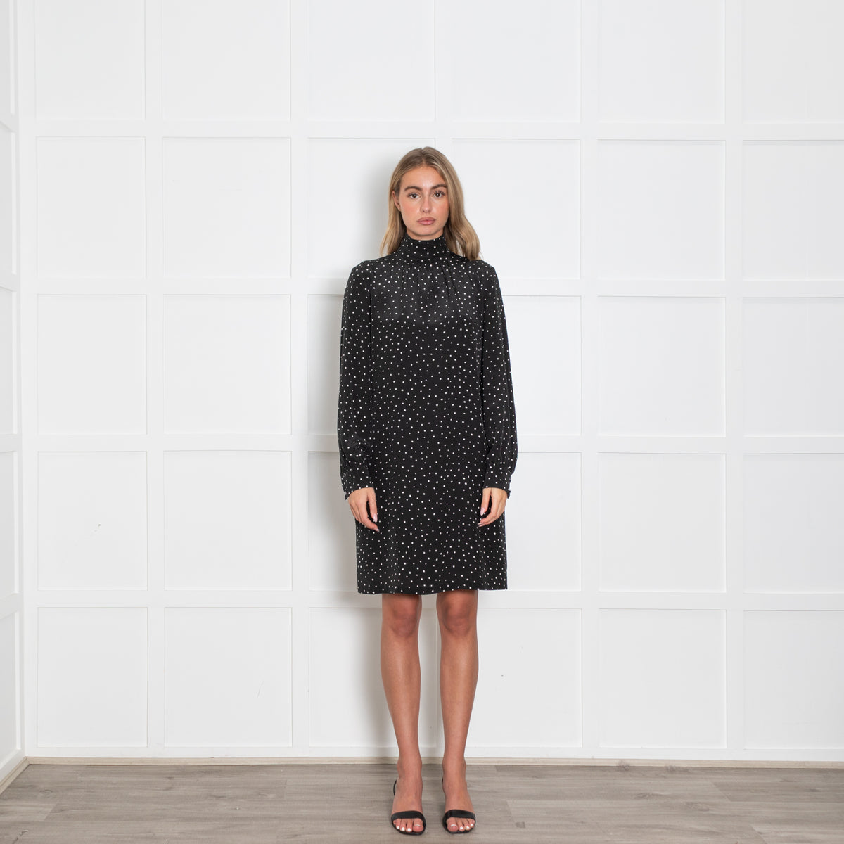 Max Mara Studio Black Polka Dot Shift Dress