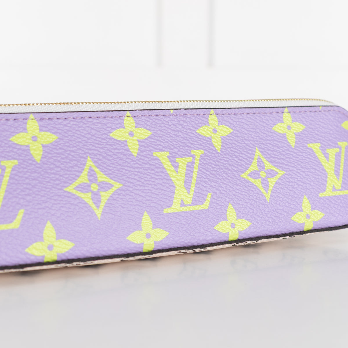 Louis Vuitton Purple Lime Green Elizabeth Coated Canvas Pencil Pouch