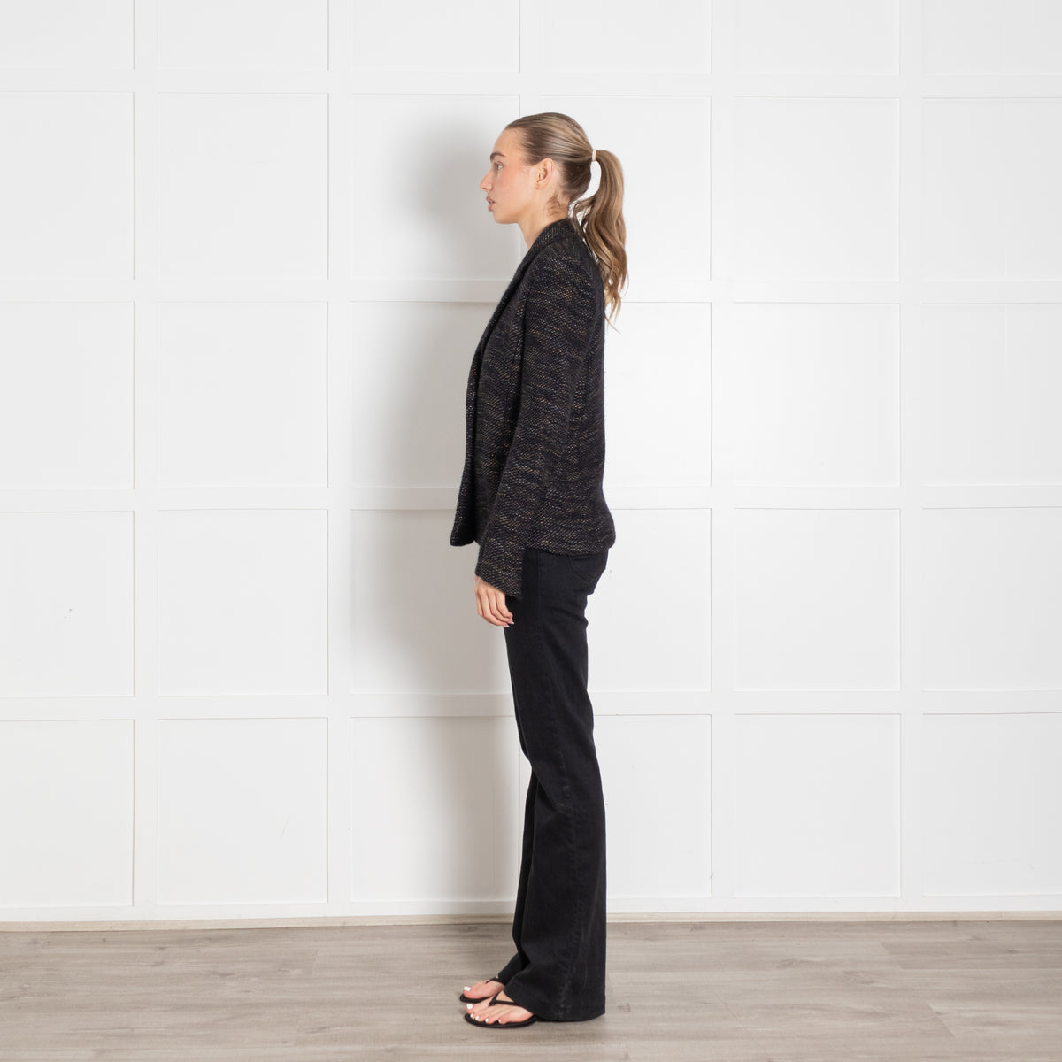 Isabel Marant Navy Beige Fleck Knit Jacket