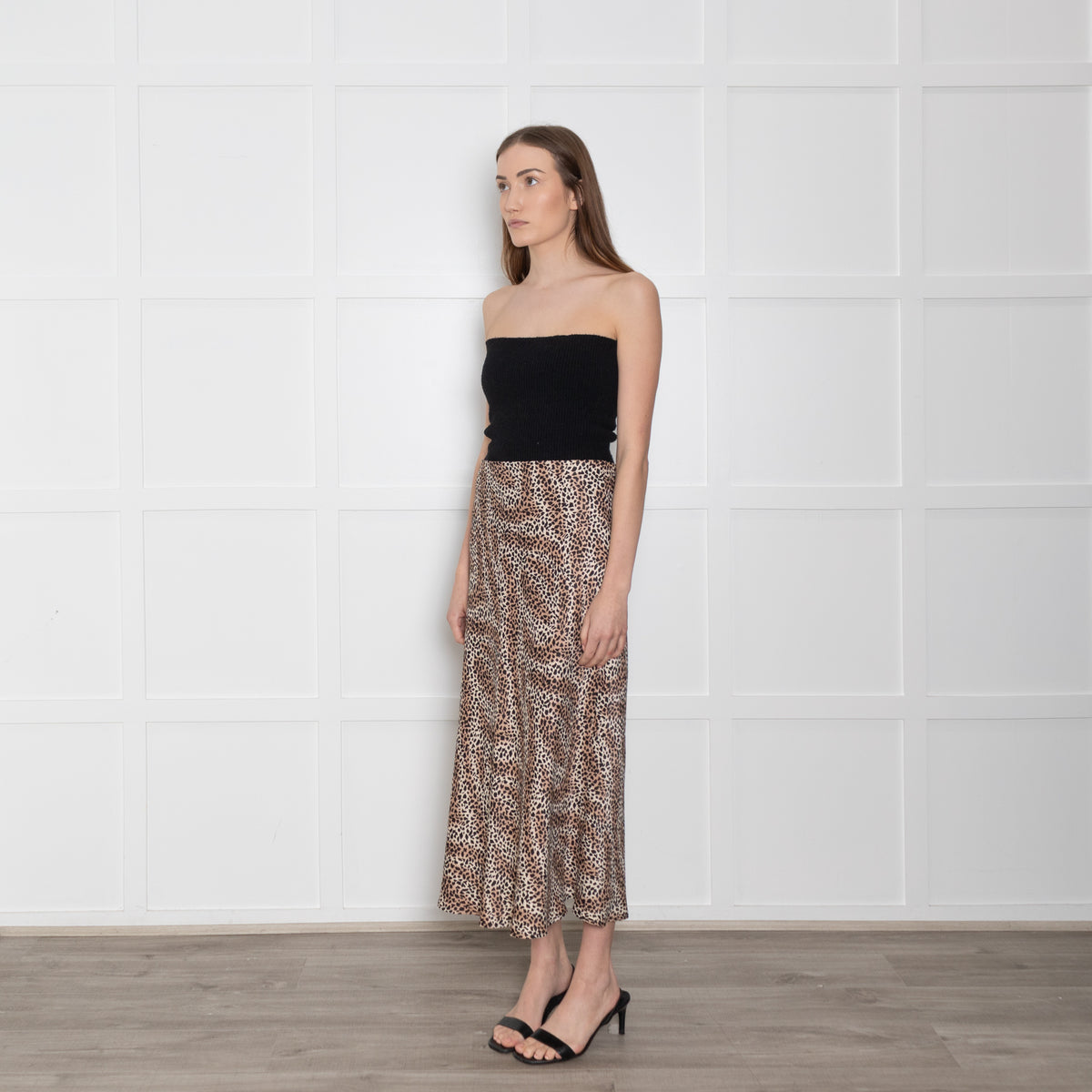 Levete Room Brown Animal Print Elasticated Waist Skirt