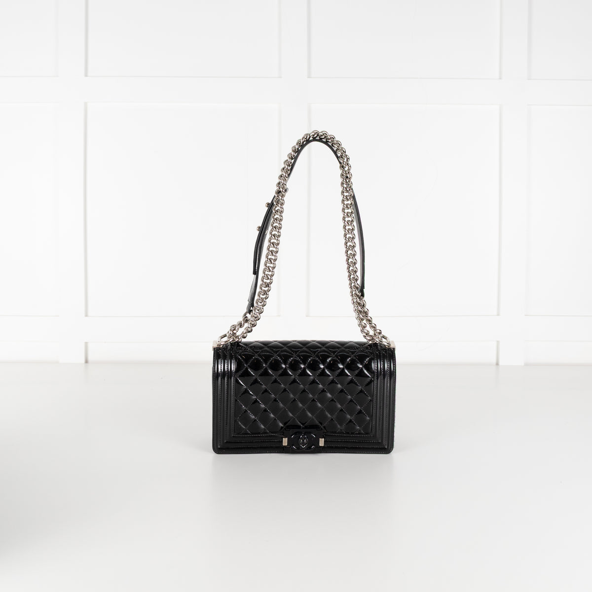Chanel Black Patent Leather Boy Flap bag