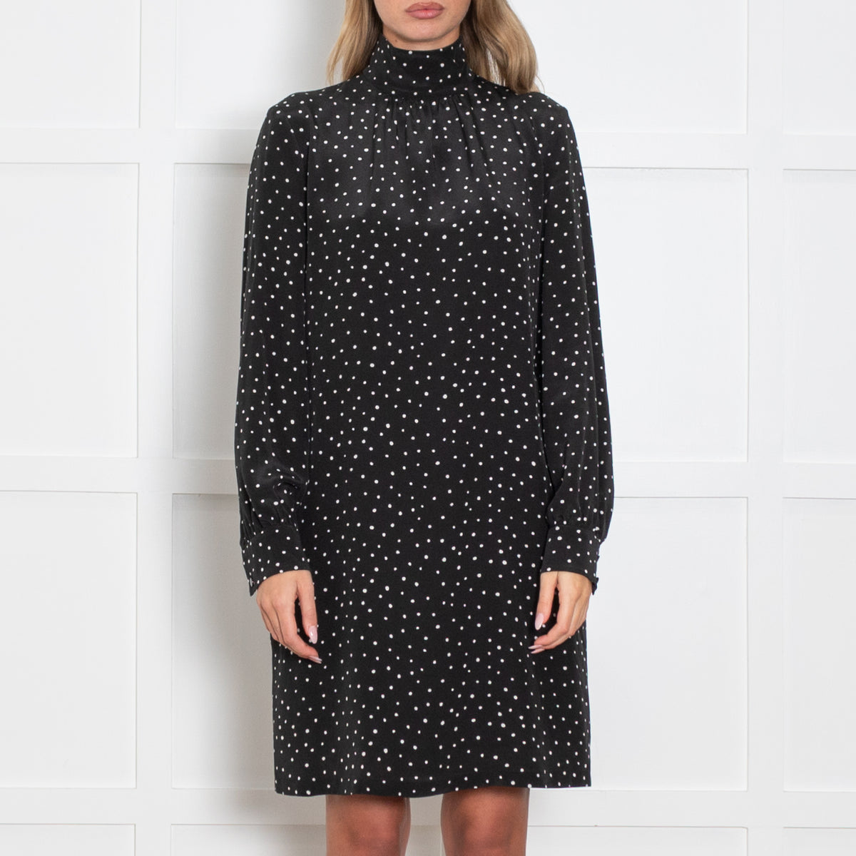 Max Mara Studio Black Polka Dot Shift Dress
