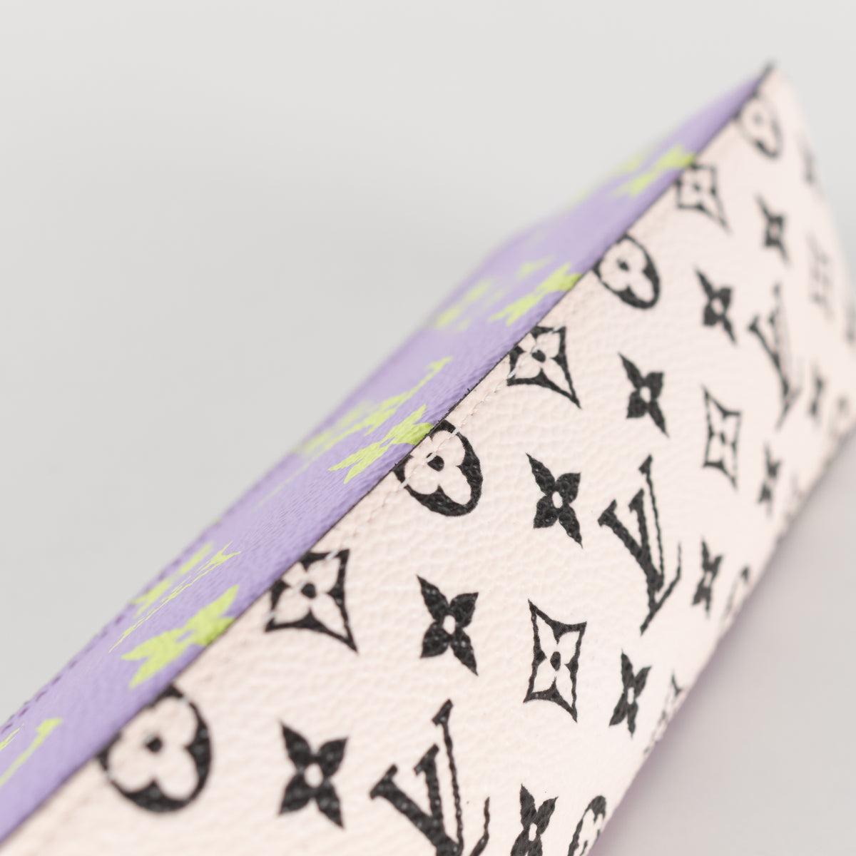 Louis Vuitton Purple Lime Green Elizabeth Coated Canvas Pencil Pouch