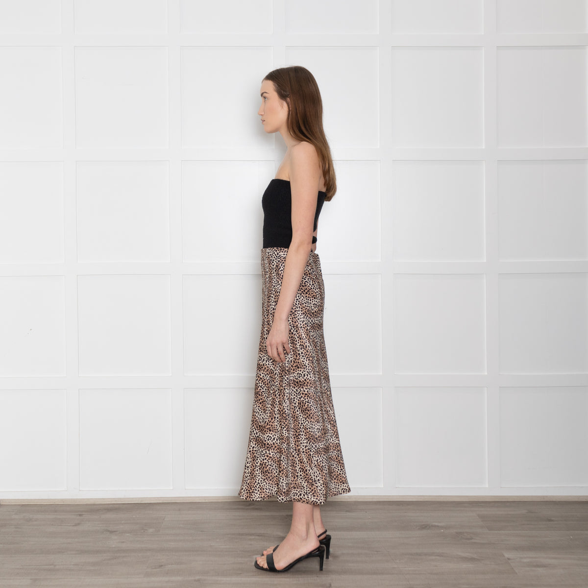 Levete Room Brown Animal Print Elasticated Waist Skirt