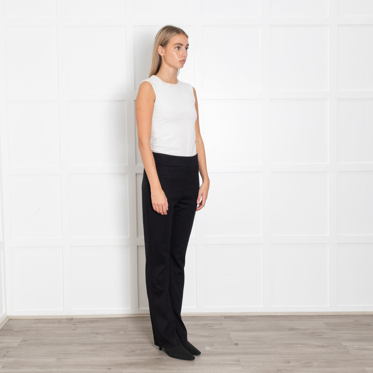 Me + Em Black Side Stripe Slim Leg Trousers