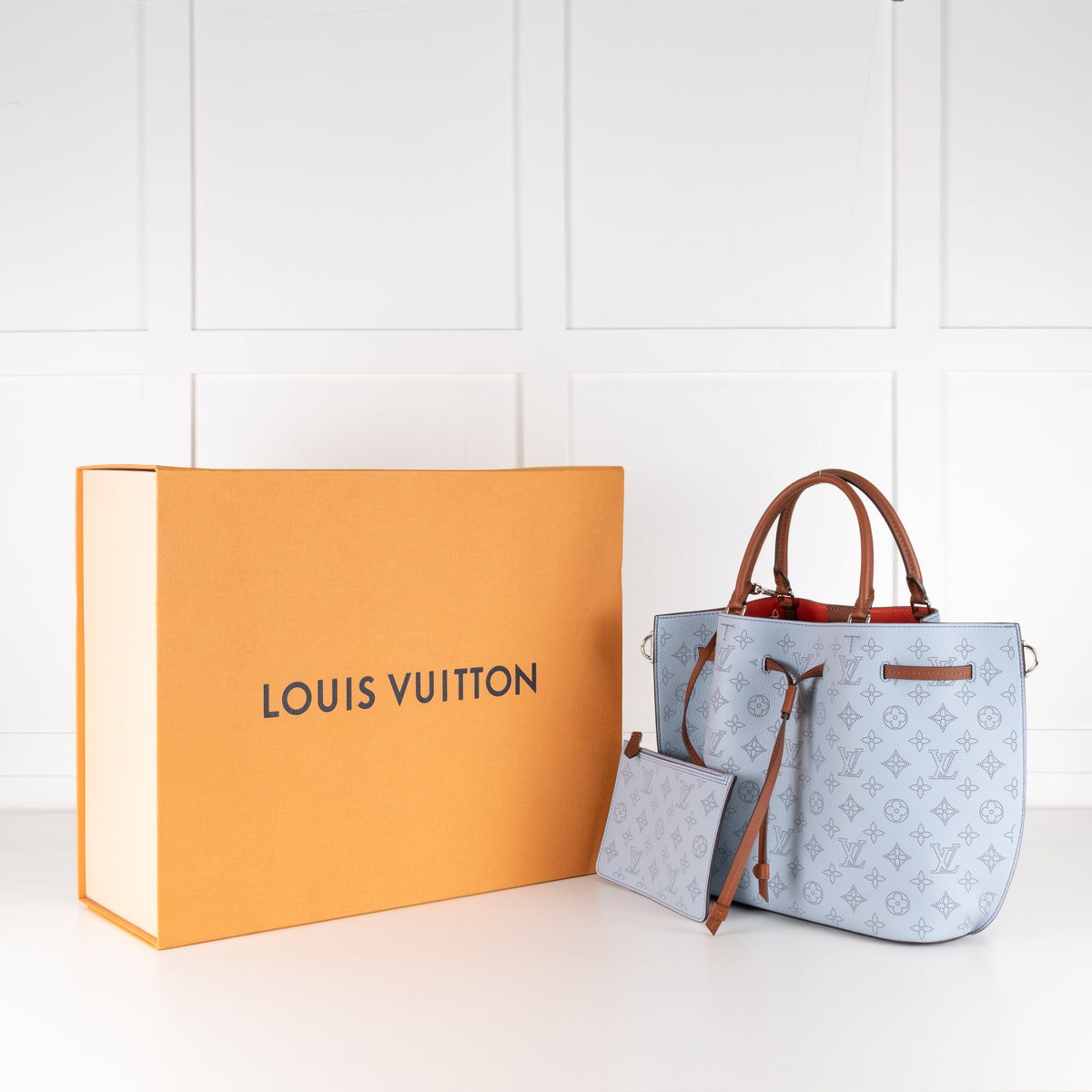 Louis Vuitton Light Blue Mahina Girolata Perforated Monogram Leather Bag