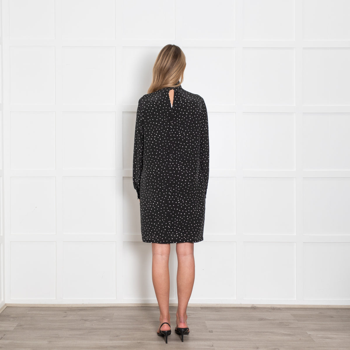 Max Mara Studio Black Polka Dot Shift Dress