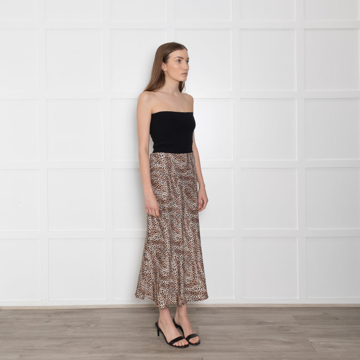 Levete Room Brown Animal Print Elasticated Waist Skirt
