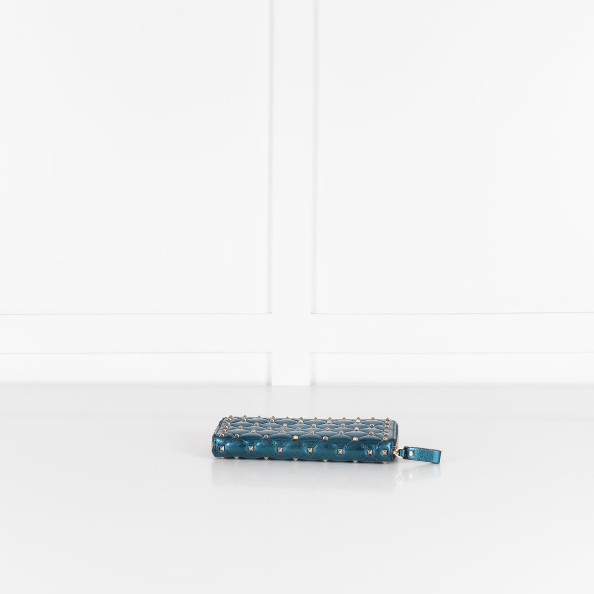 Valentino Blue Metallic Stud Wallet