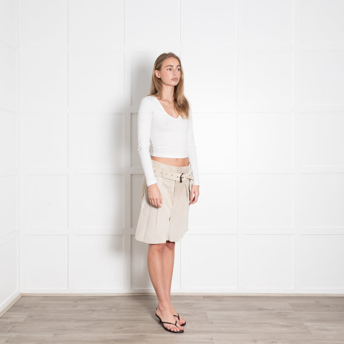 Isabel Marant Pale Suede Shorts With Belt