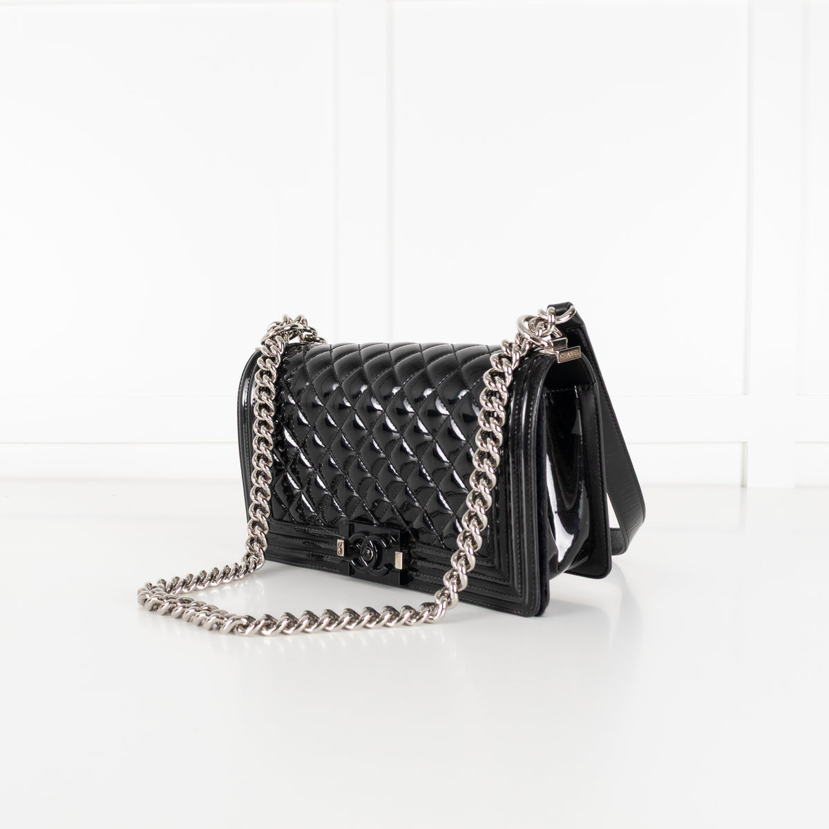 Chanel Black Patent Leather Boy Flap bag