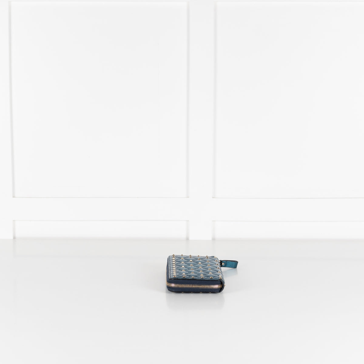Valentino Blue Metallic Stud Wallet