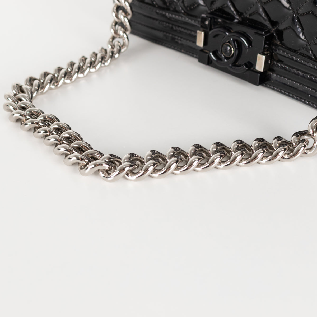 Chanel Black Patent Leather Boy Flap bag