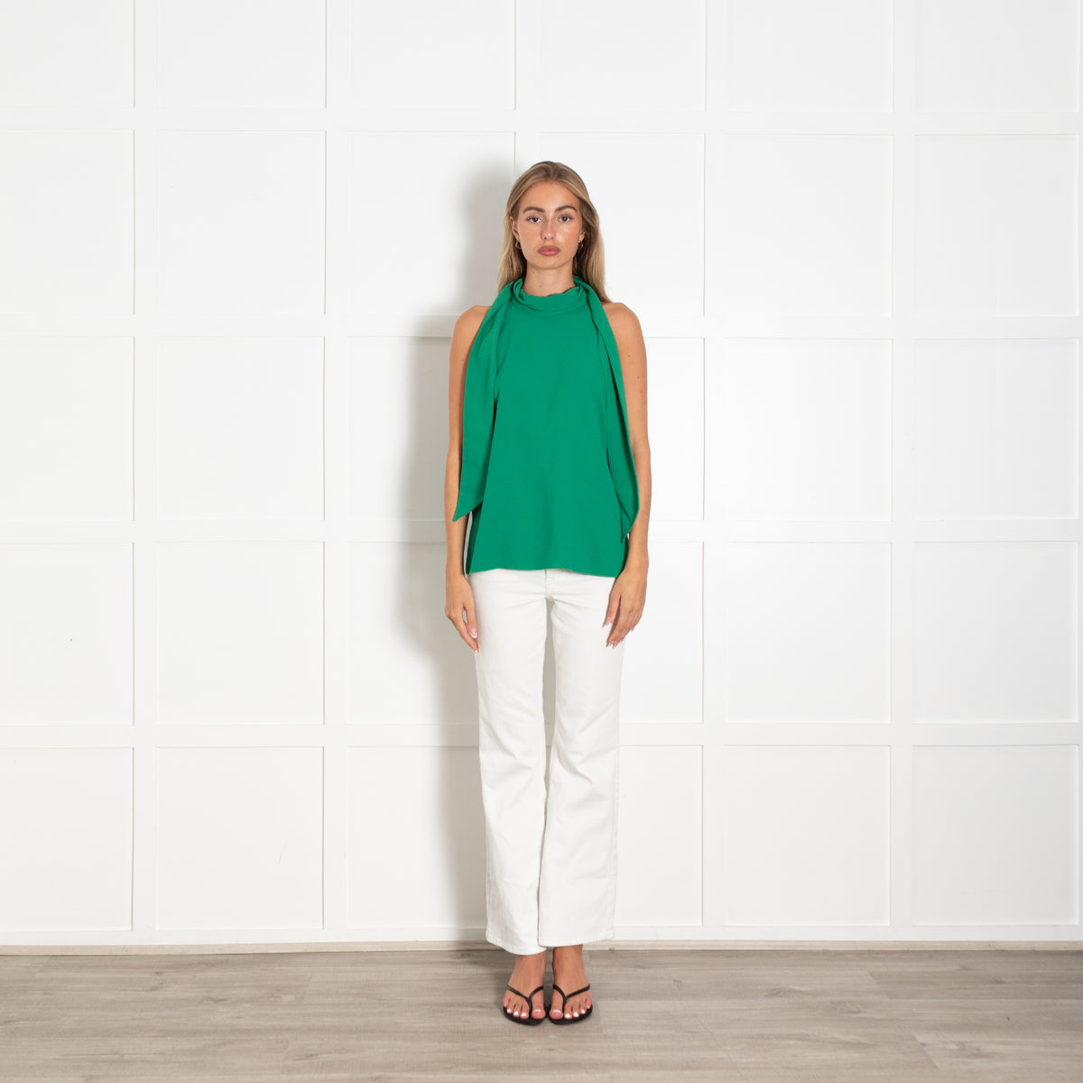 Me + Em Green Halter Neck Top