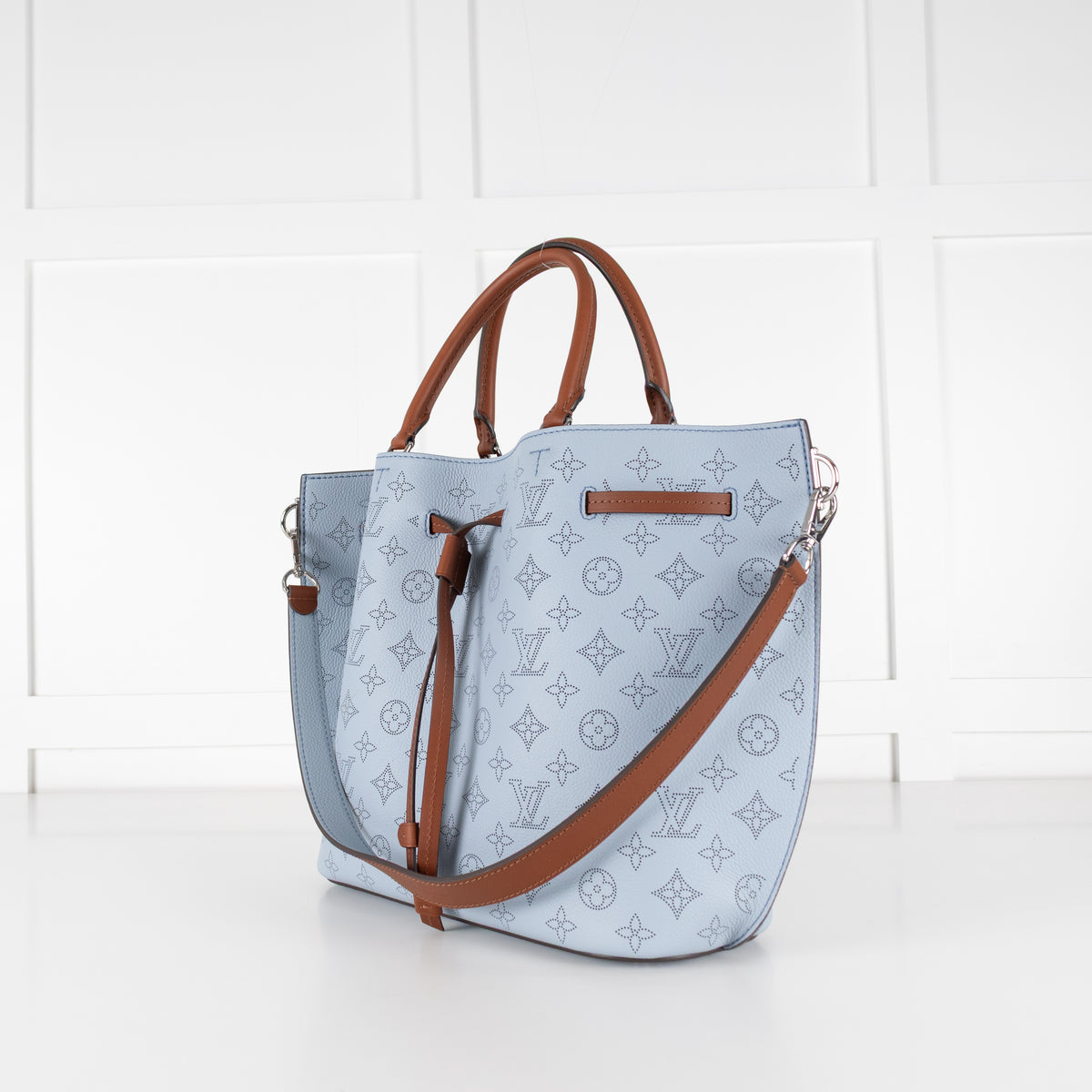 Louis Vuitton Light Blue Mahina Girolata Perforated Monogram Leather Bag