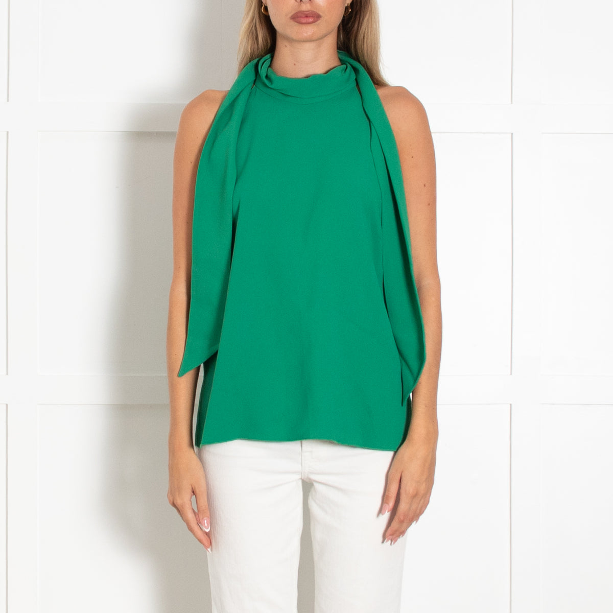 Me + Em Green Halter Neck Top