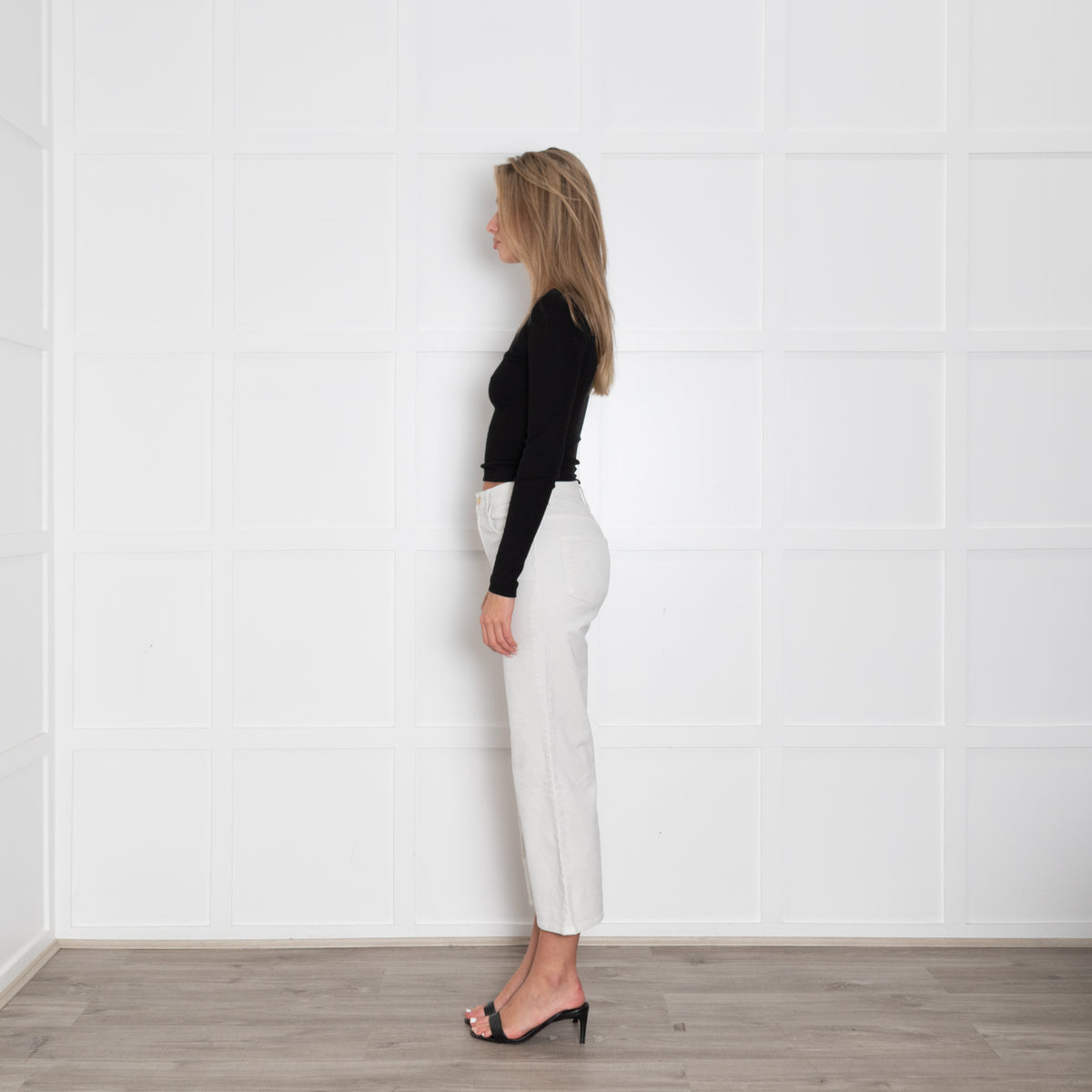 J Brand Off White Corduroy  Straight Leg Trousers