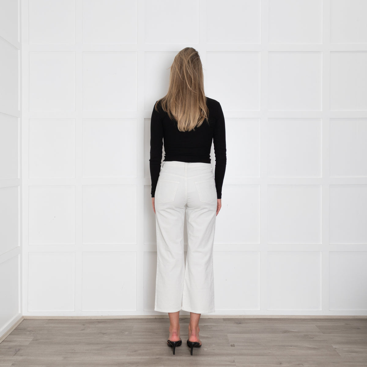 J Brand Off White Corduroy  Straight Leg Trousers