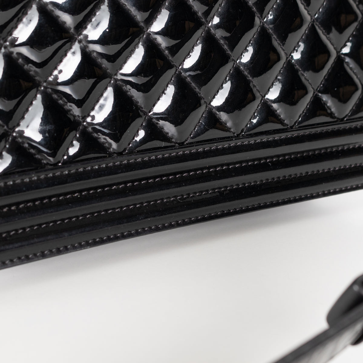 Chanel Black Patent Leather Boy Flap bag