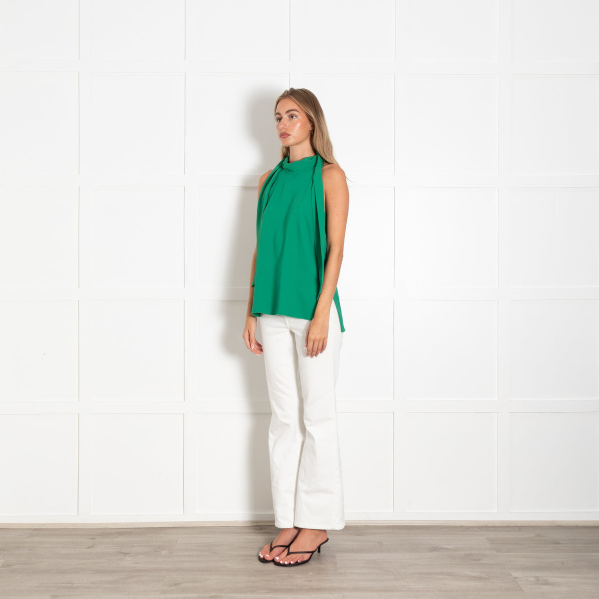 Me + Em Green Halter Neck Top