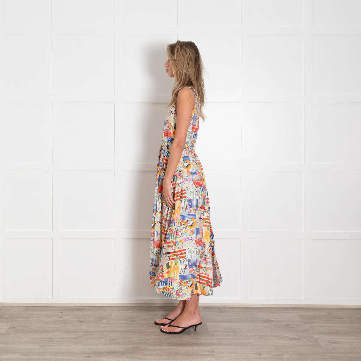 FrNch Paris Multicoloured Belted Maxi Sun Dress