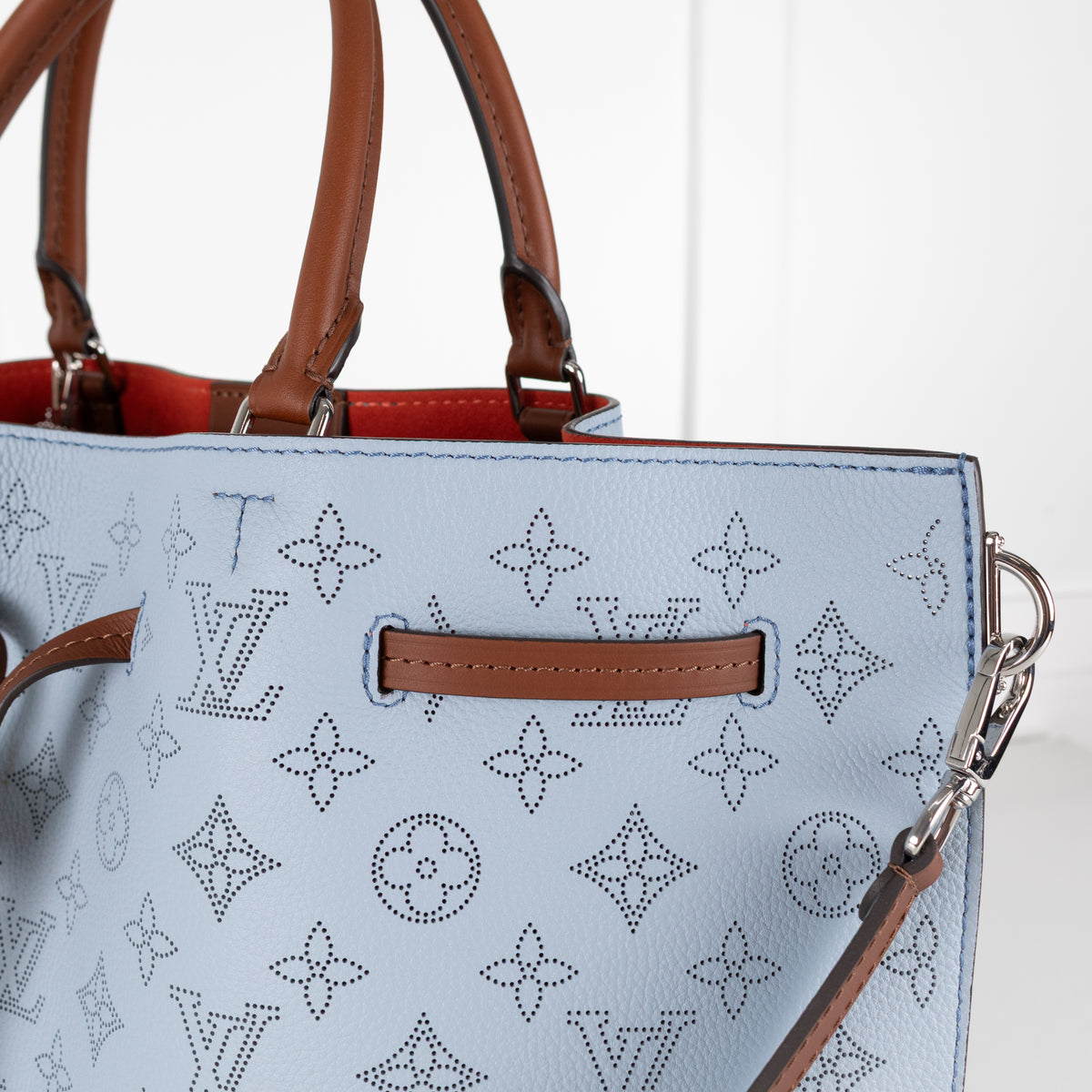 Louis Vuitton Light Blue Mahina Girolata Perforated Monogram Leather Bag