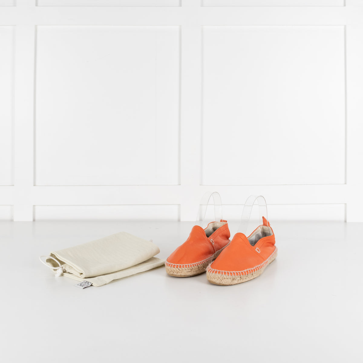Loewe Orange Leather Espadrilles