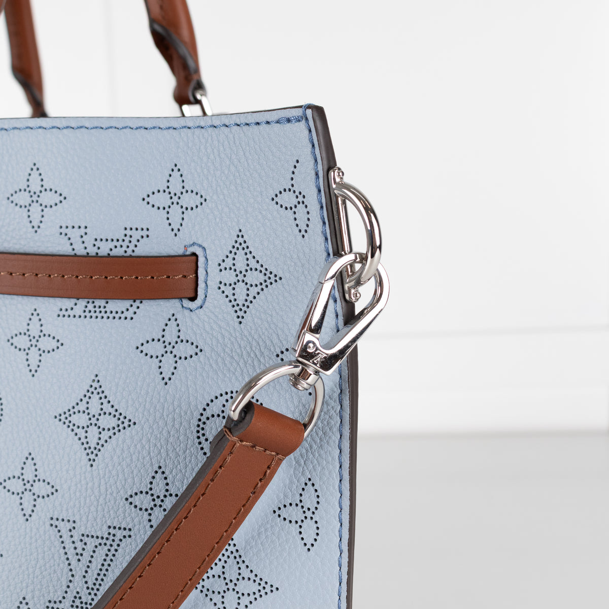 Louis Vuitton Light Blue Mahina Girolata Perforated Monogram Leather Bag