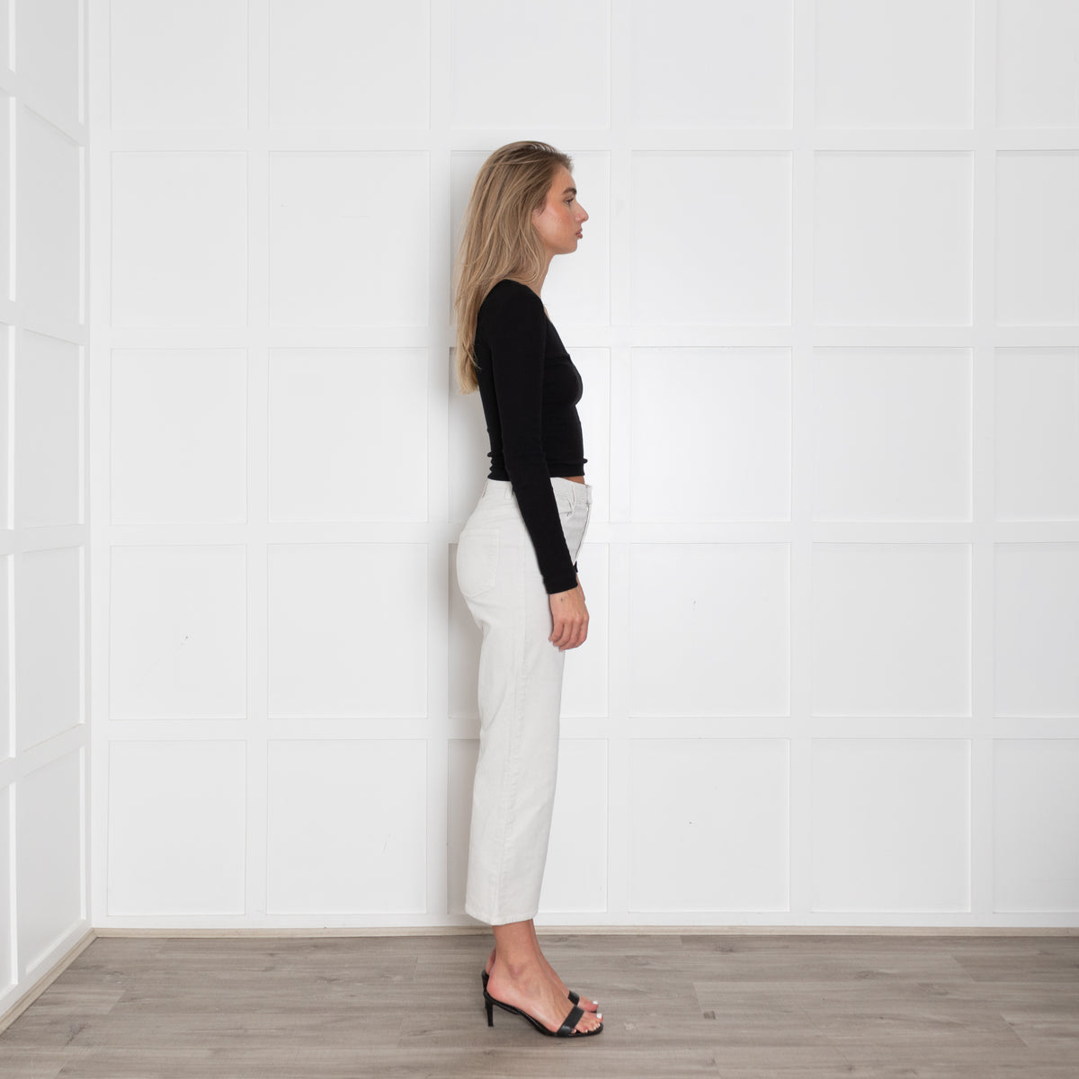 J Brand Off White Corduroy  Straight Leg Trousers