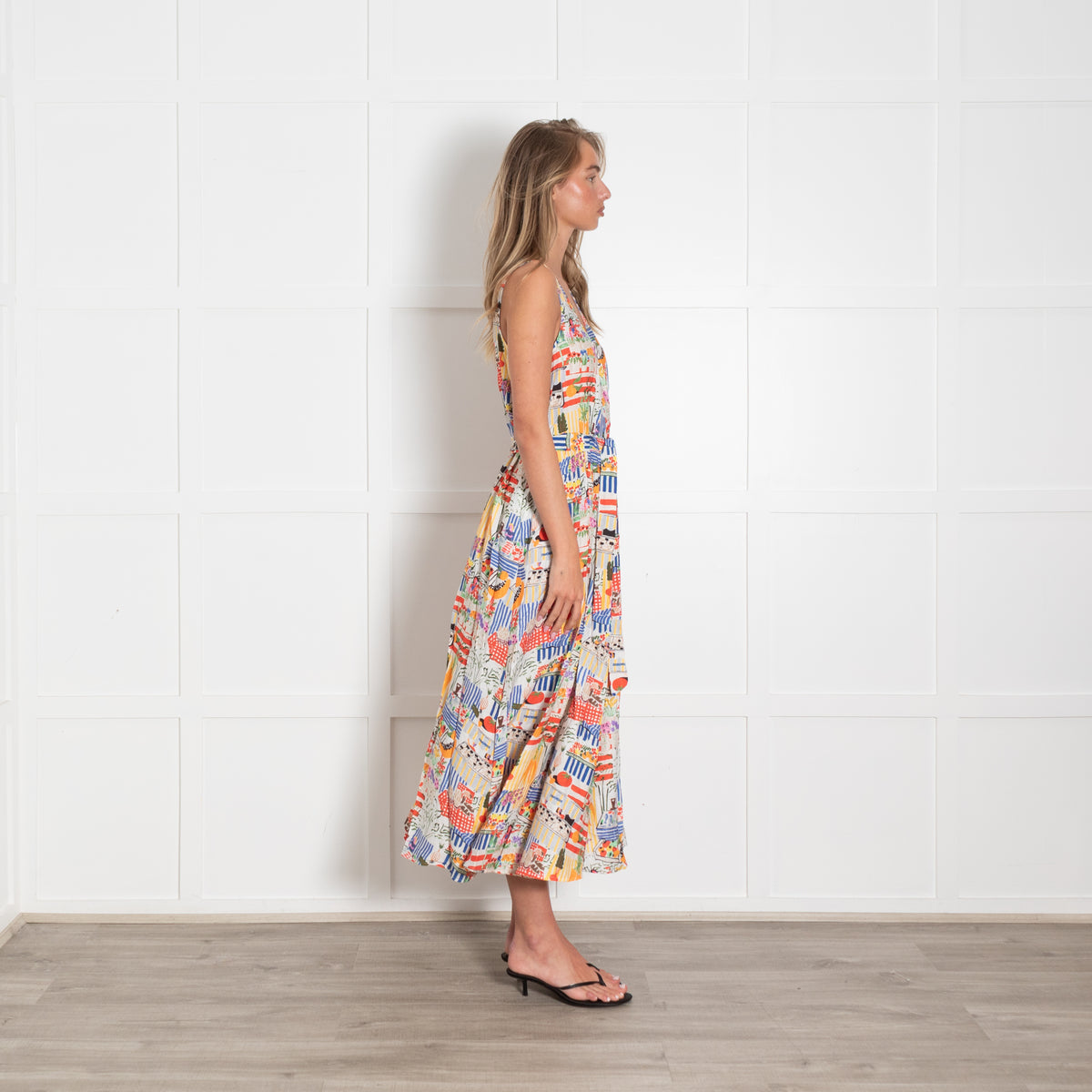 FrNch Paris Multicoloured Belted Maxi Sun Dress